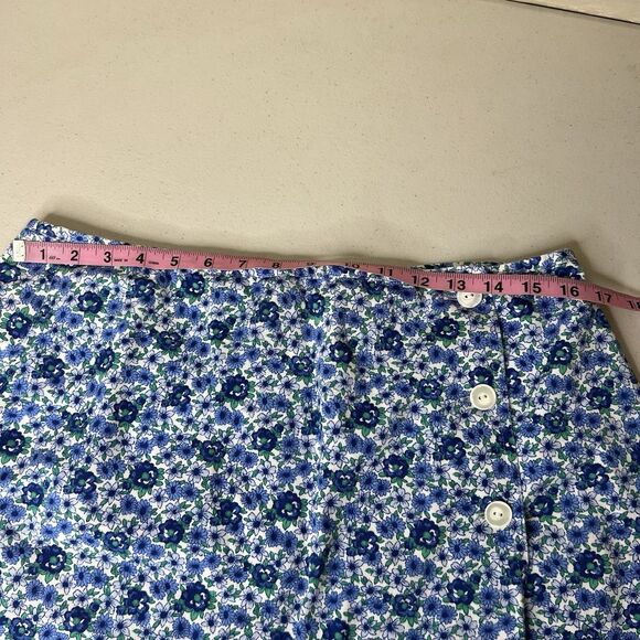 Vtg Basic Editions Womens Skort‎ Size 16 Blue Floral Cotton Built In Shorts Boho - Picture 5 of 10
